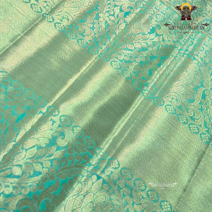 Refreshing mint green / sea green with golden zari Saree