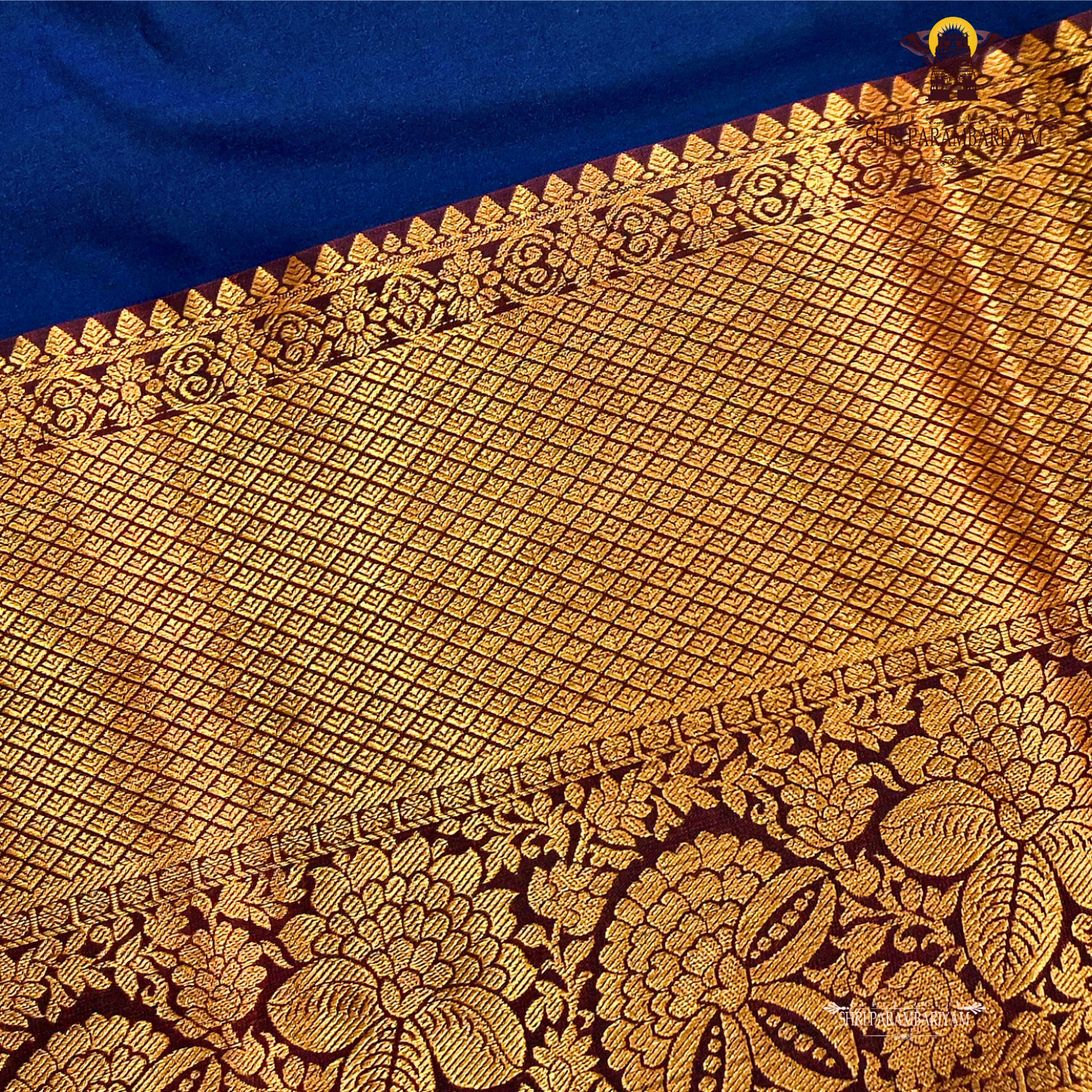 Deep navy blue Saree