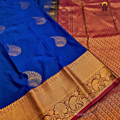 Deep navy blue Saree