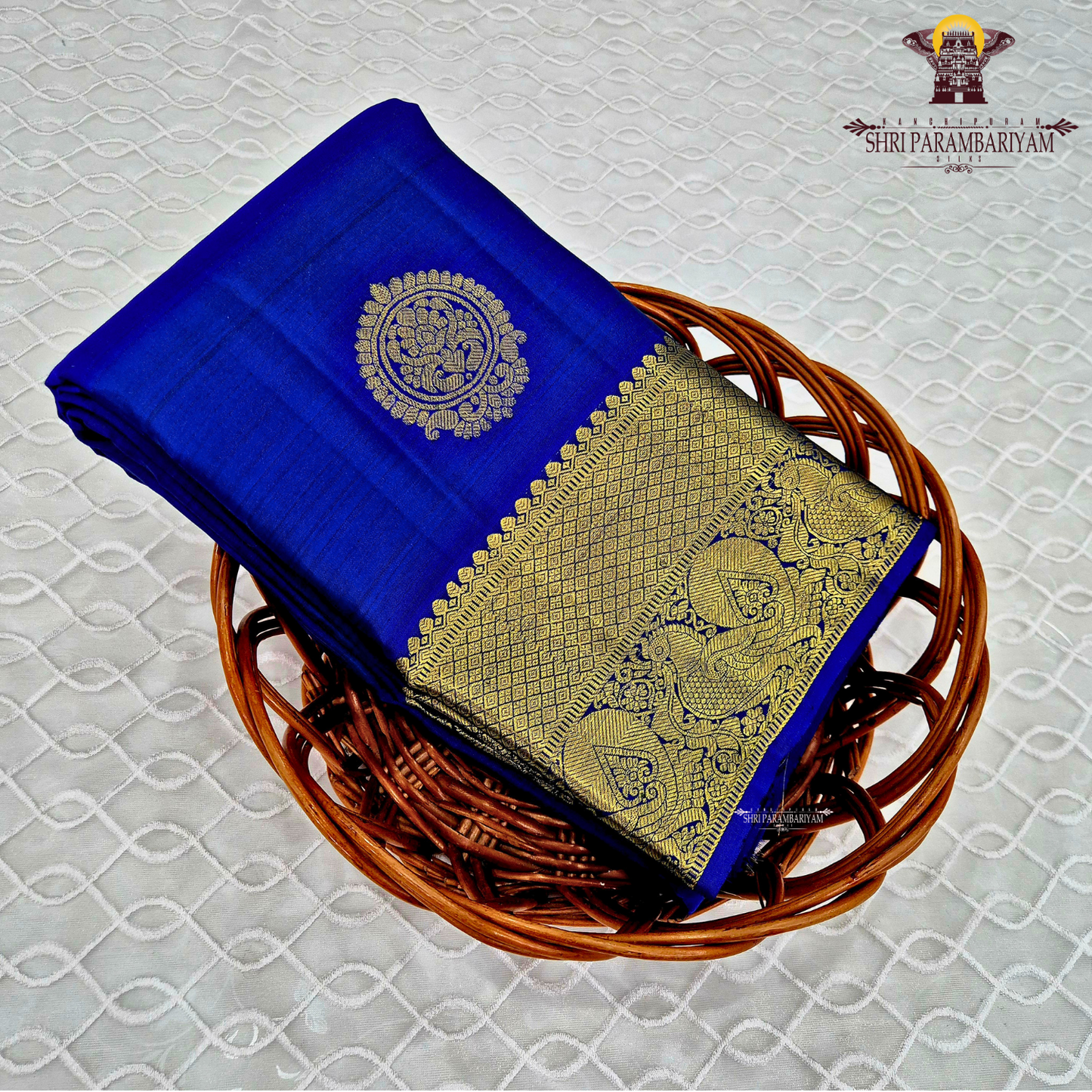 A elegant royal blue Saree