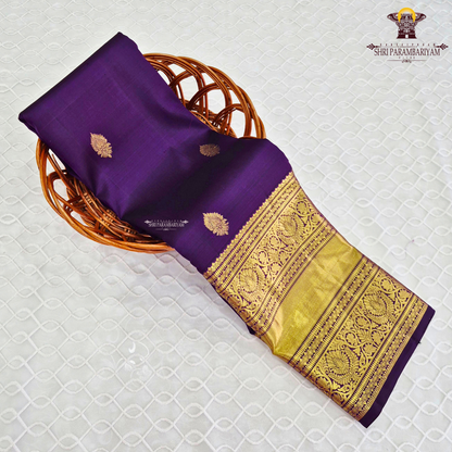A regal Royal Purple (Deep Violet) shade, exuding timeless elegance Saree