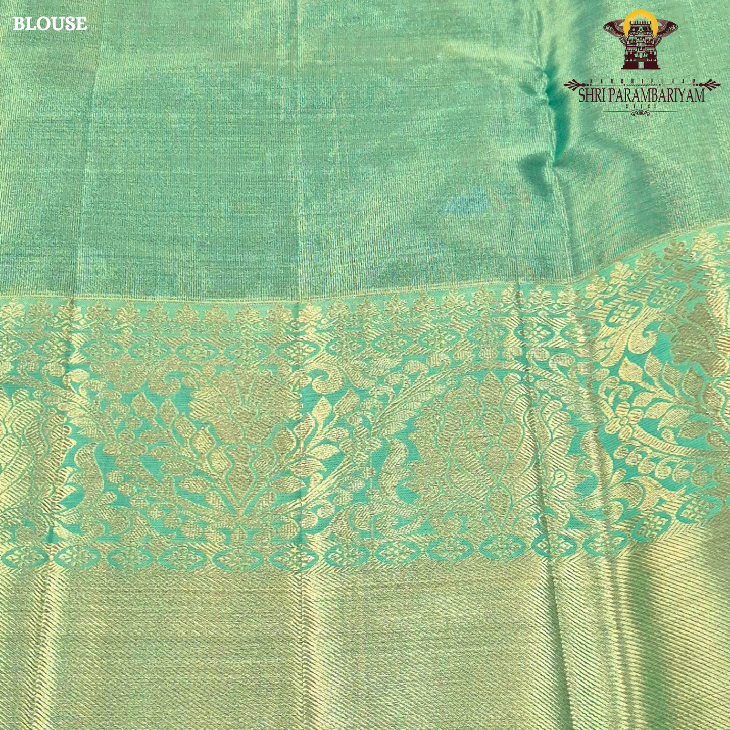 Refreshing mint green / sea green with golden zari Saree
