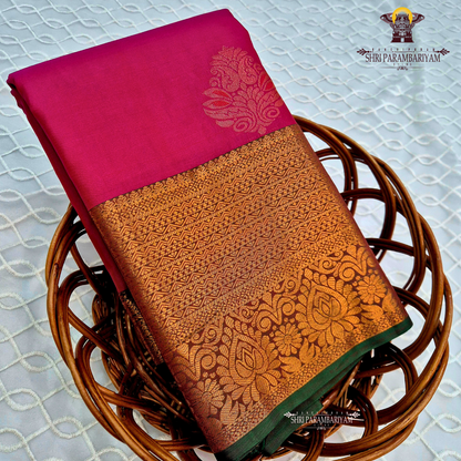 Deep rani pink Saree