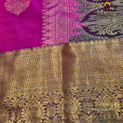 Deep rani pink Saree