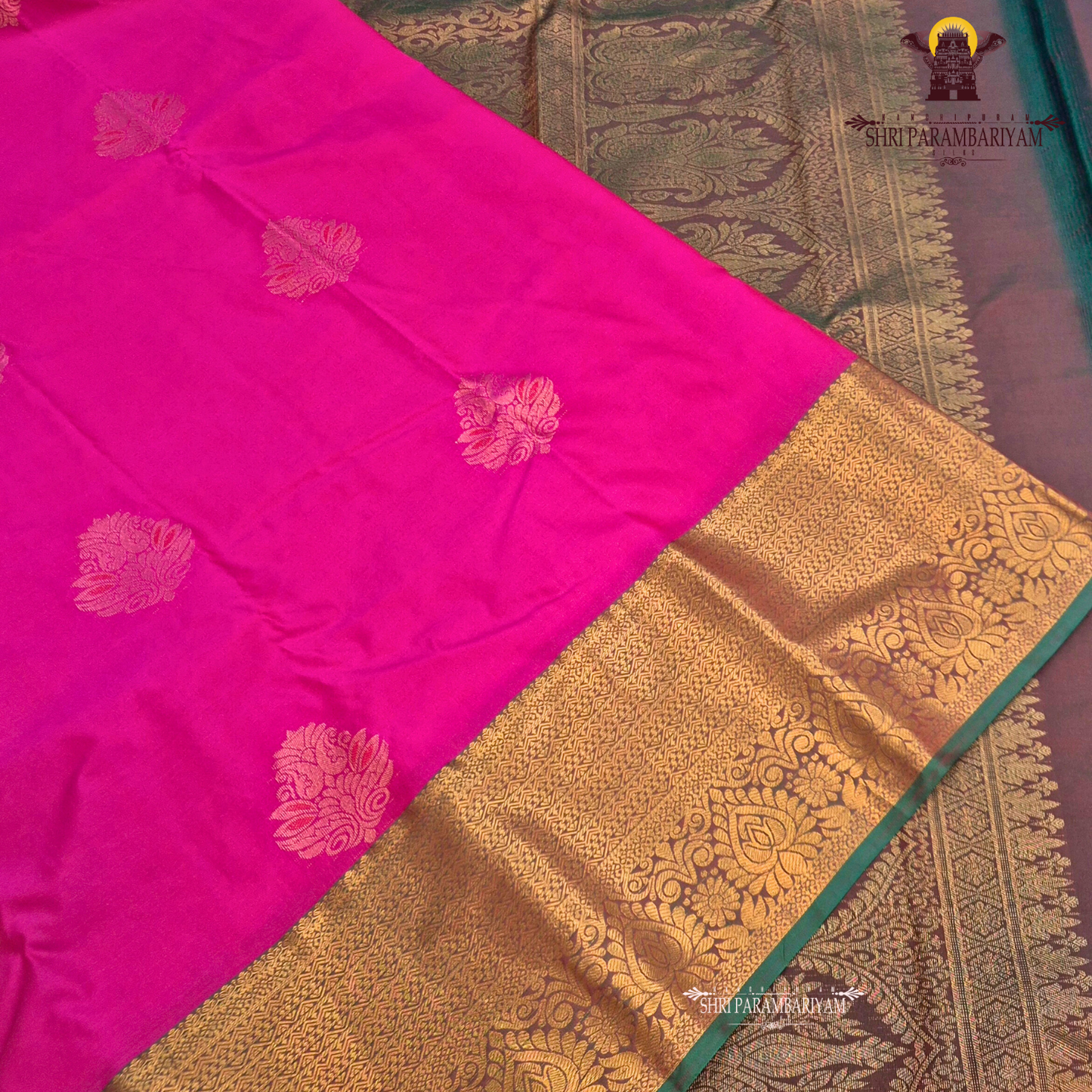 Deep rani pink Saree