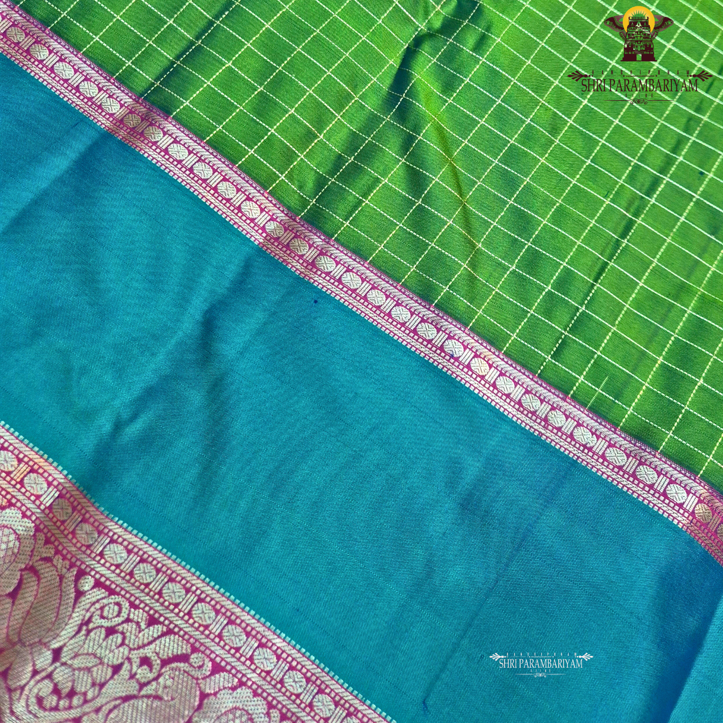 Vibrant leaf green Saree