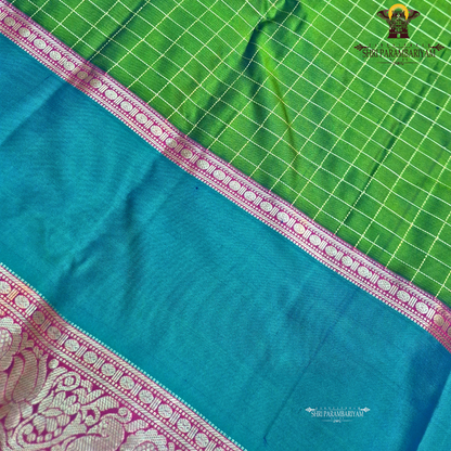 Vibrant leaf green Saree