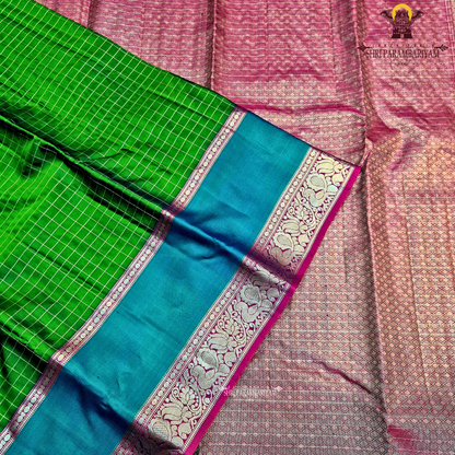 Vibrant leaf green Saree