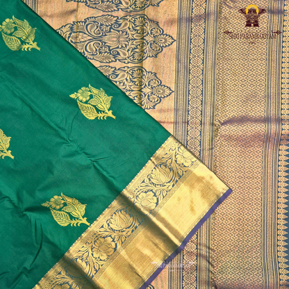 Deep bottle green Saree