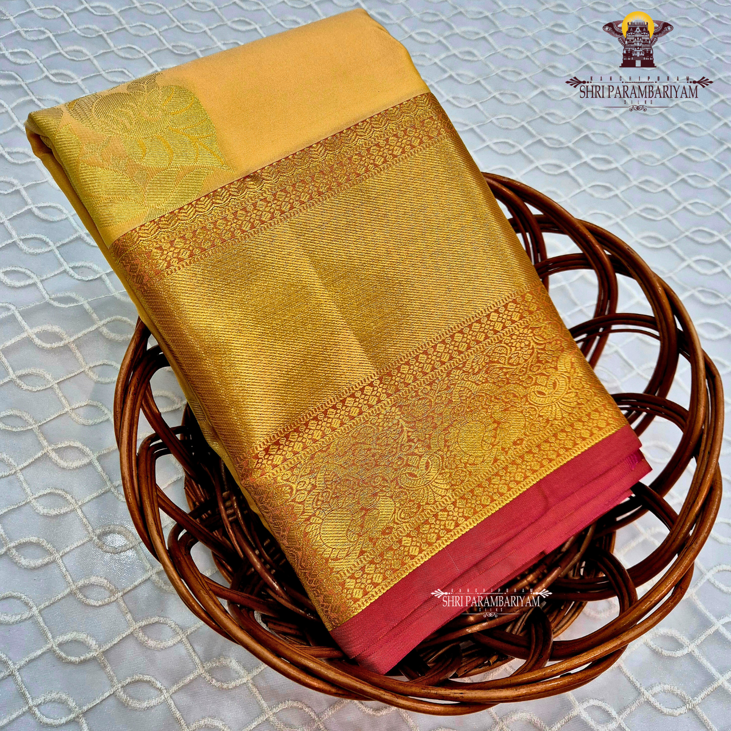 Elegant mustard yellow / golden yellow Saree