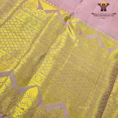 A elegant Baby Pink with Rich Gold Zari Saree