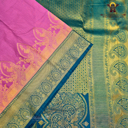 Turning Border Pink Fancy Saree