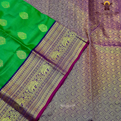 Vibrant emerald green Saree