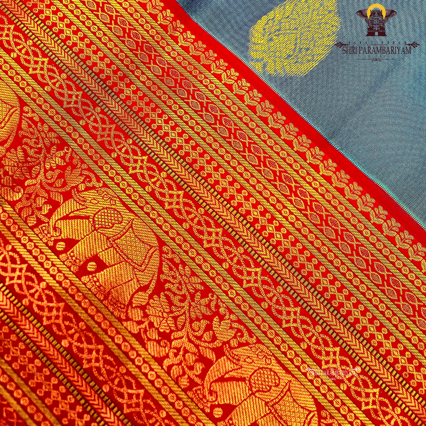 Rich steel blue Saree