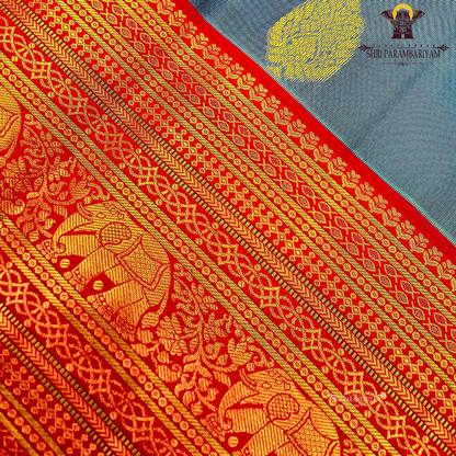Rich steel blue Saree