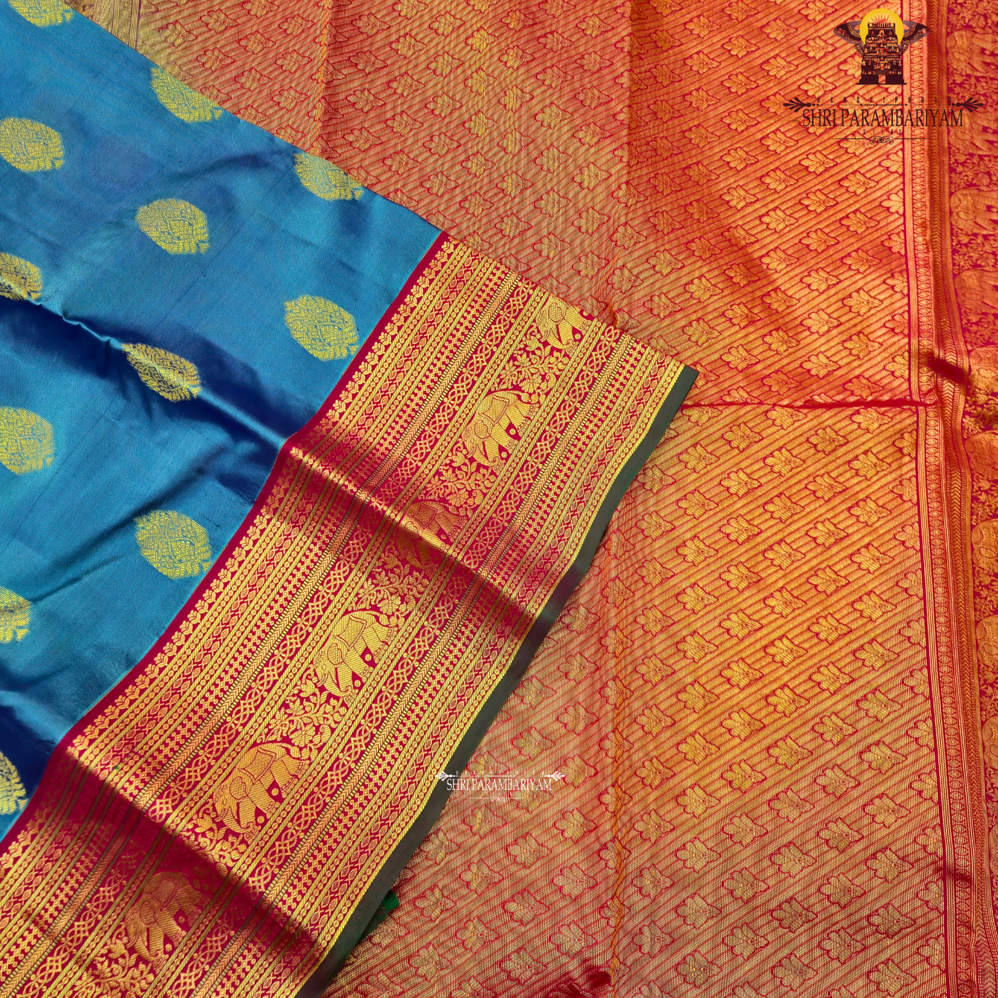 Rich steel blue Saree