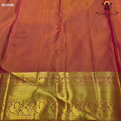 Dual Tone Olive Green with Reddish Copper Shade Saree