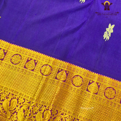 Royal Blue with Pink Contrast Border Saree
