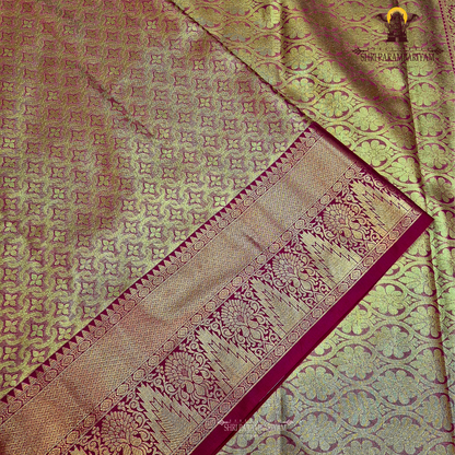 Rich mustard gold with red undertone Saree