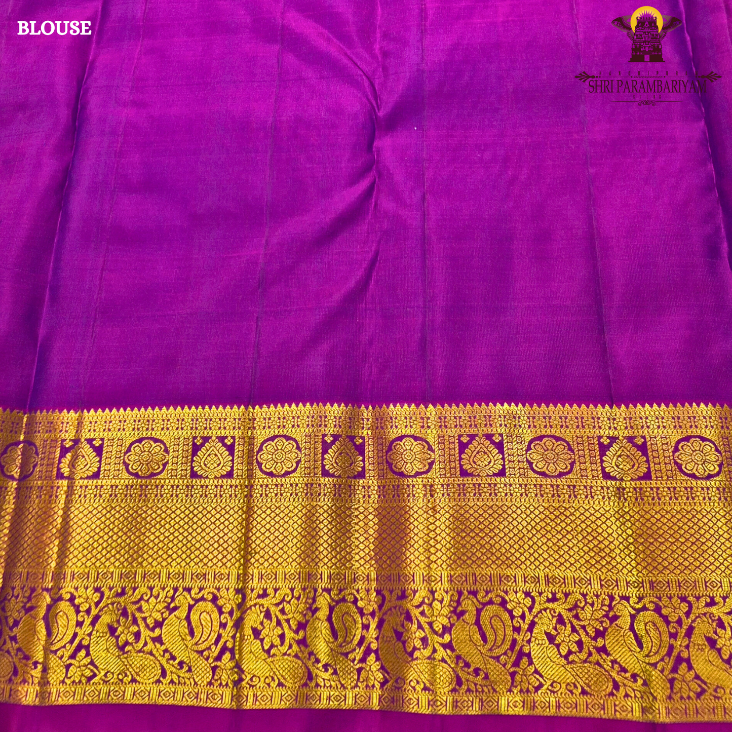 Royal Blue with Pink Contrast Border Saree
