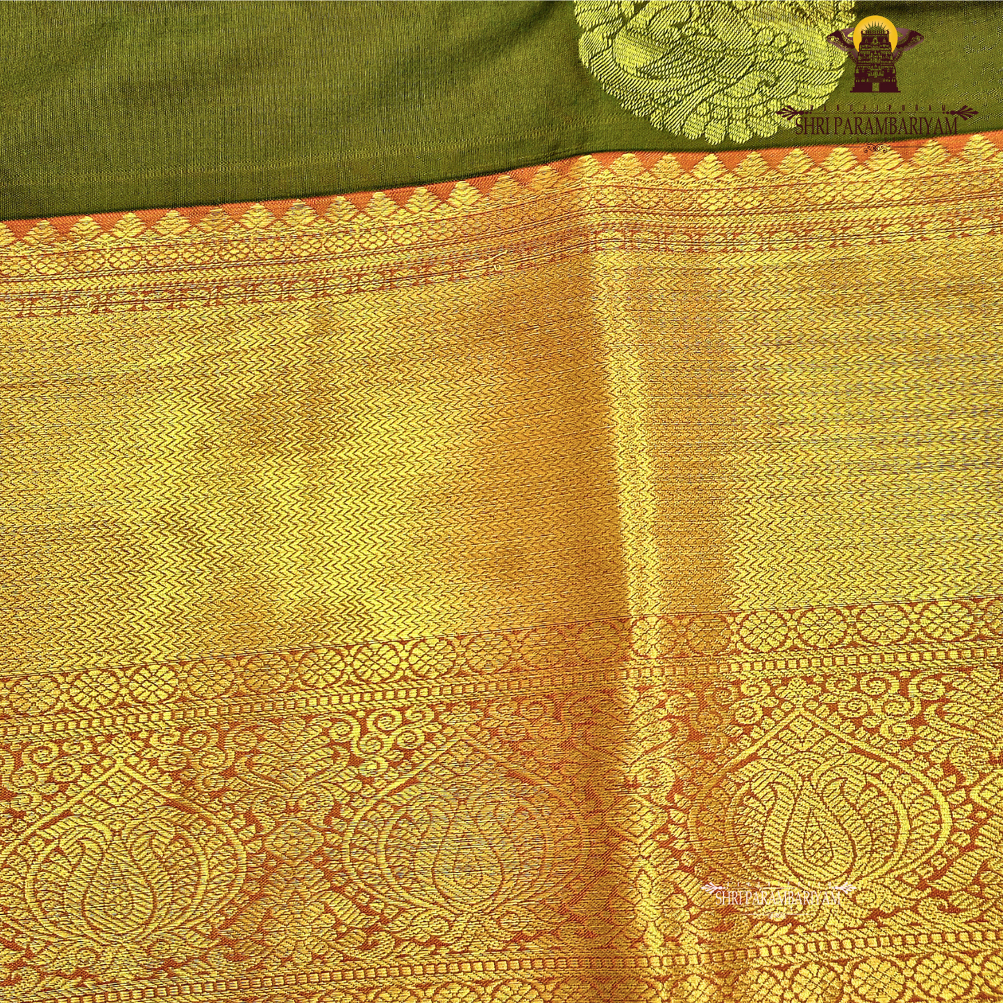Rich olive green Saree
