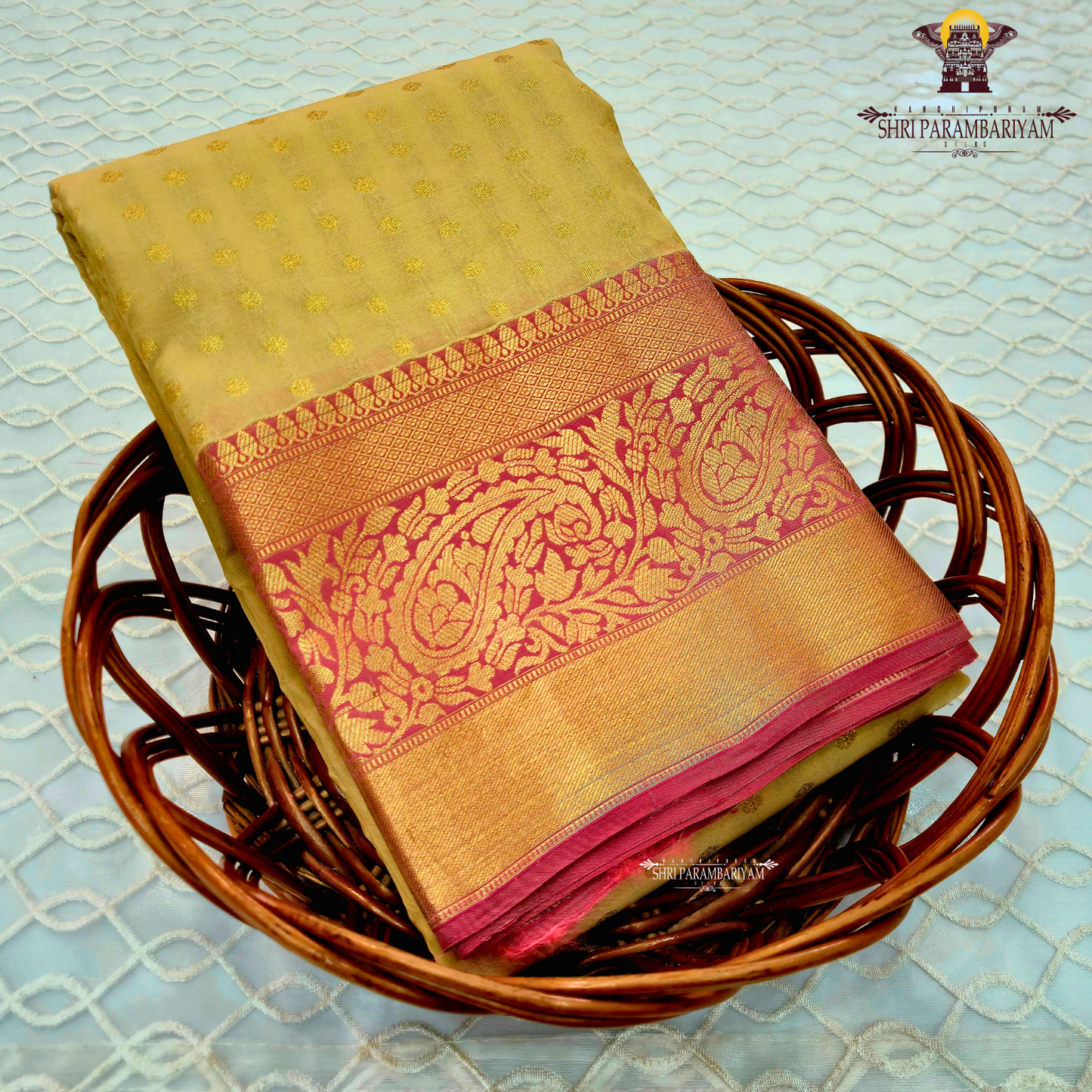 Soft golden beige Saree