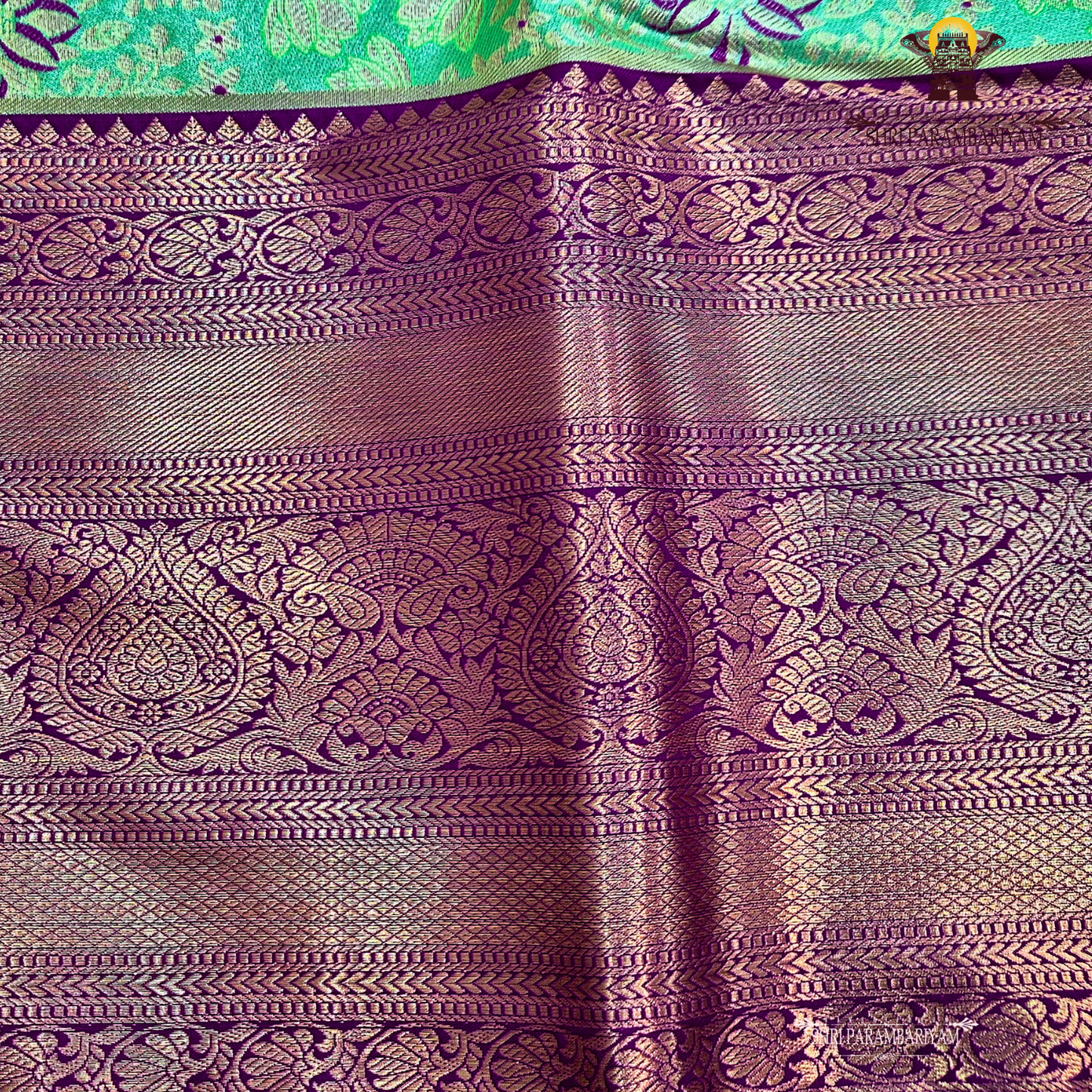 A refreshing parrot green / light pista green Saree