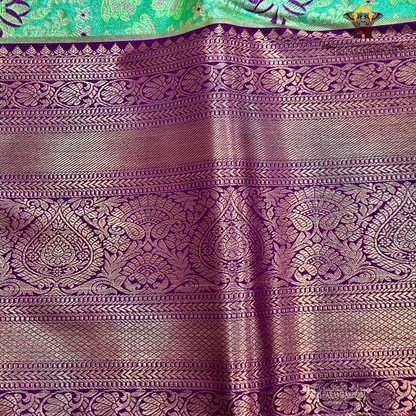 A refreshing parrot green / light pista green Saree