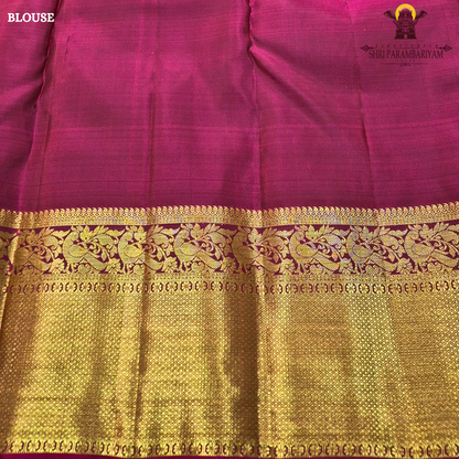 Dusty Teal Blue with Rani Pink Contrast Border Saree