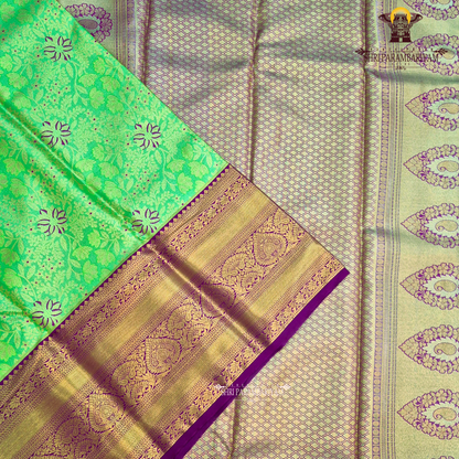 A refreshing parrot green / light pista green Saree