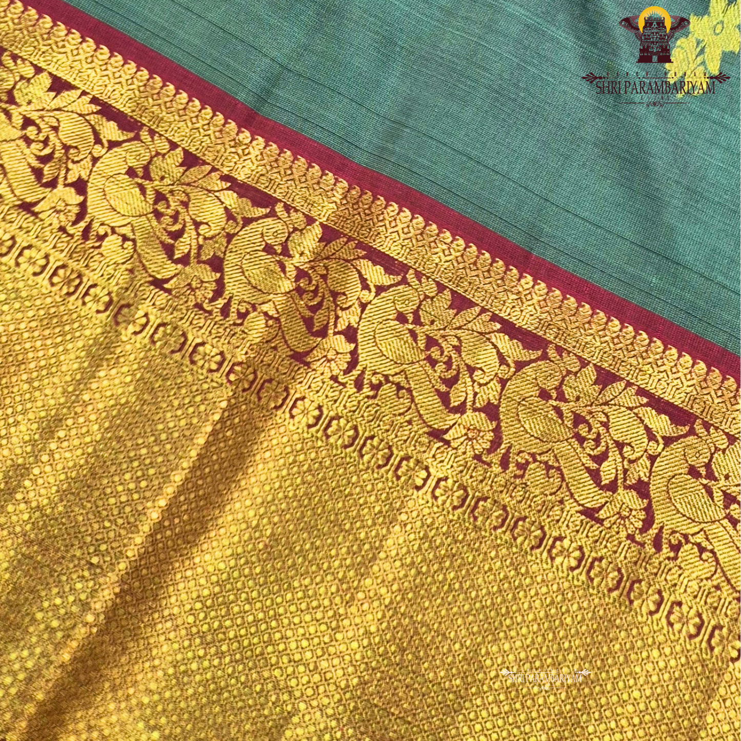 Soft sage green / pastel olive green Saree