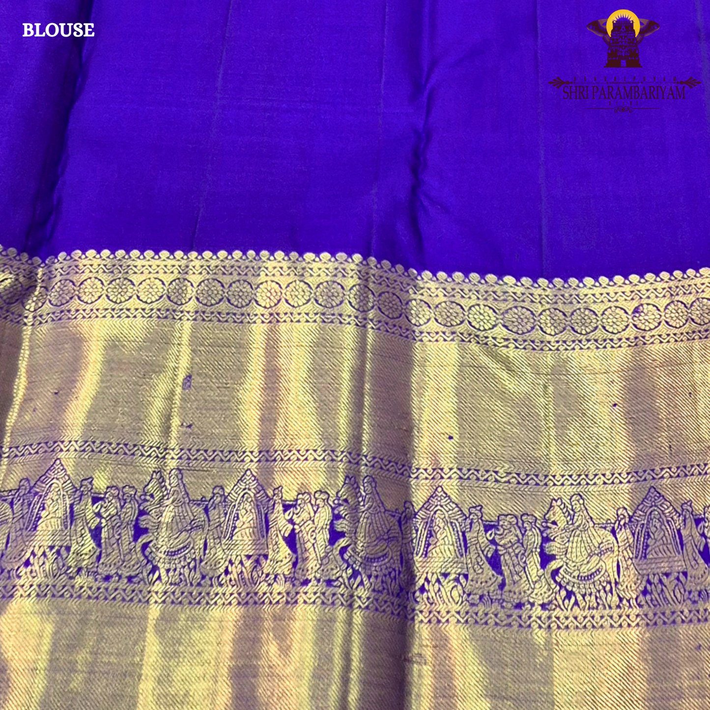 A vibrant combination of bright turmeric yellow (mustard yellow) with rich gold zari and purple contrast Saree