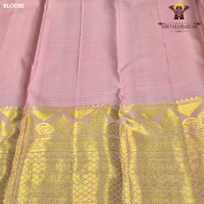 A elegant Baby Pink with Rich Gold Zari Saree