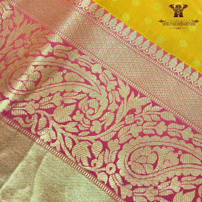 Bright mustard yellow / turmeric yellow Saree