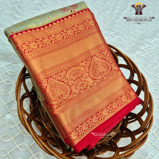 A soft sage green / pista green Saree