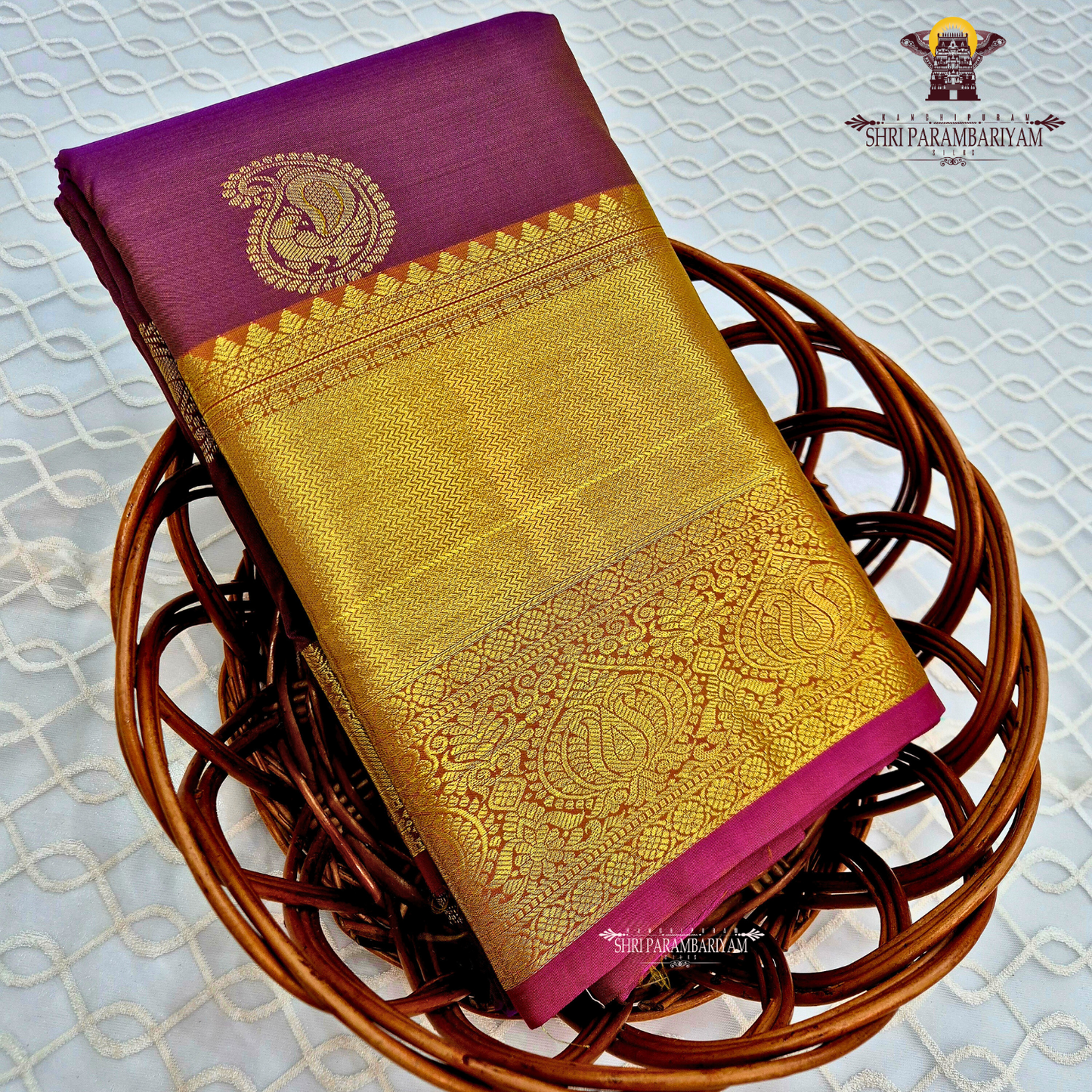 Elegant purple-maroon Saree