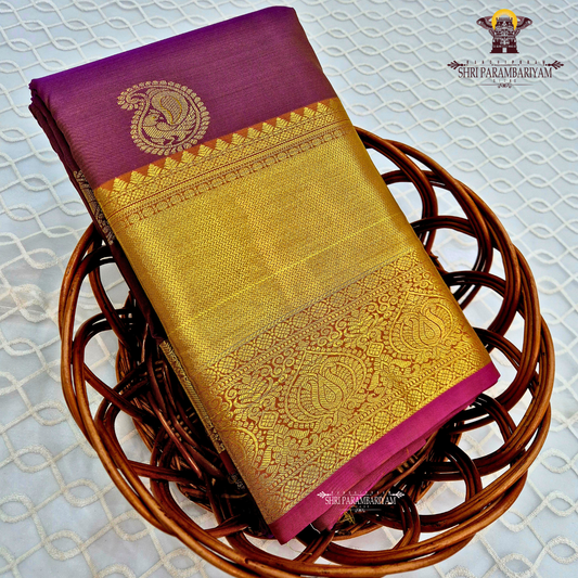 Elegant purple-maroon Saree