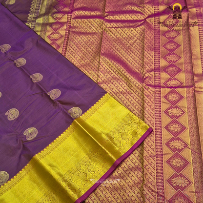 Elegant purple-maroon Saree