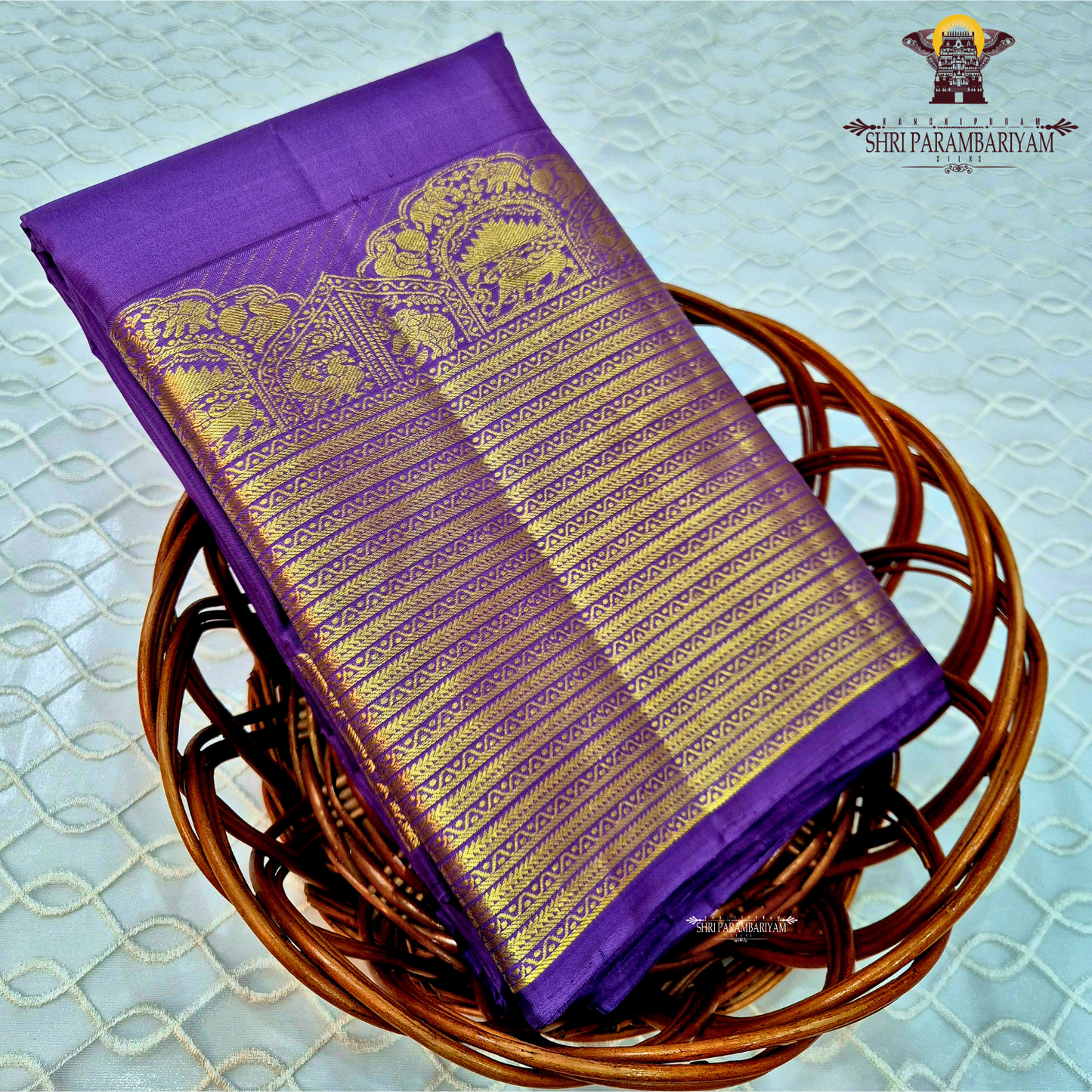 A rich Royal Purple with Rich Gold Zari Saree