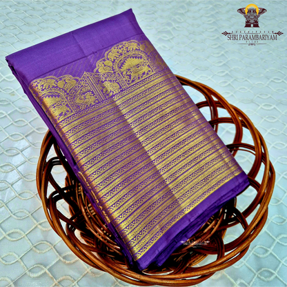 A rich Royal Purple with Rich Gold Zari Saree