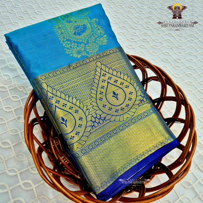 Bright peacock blue Saree