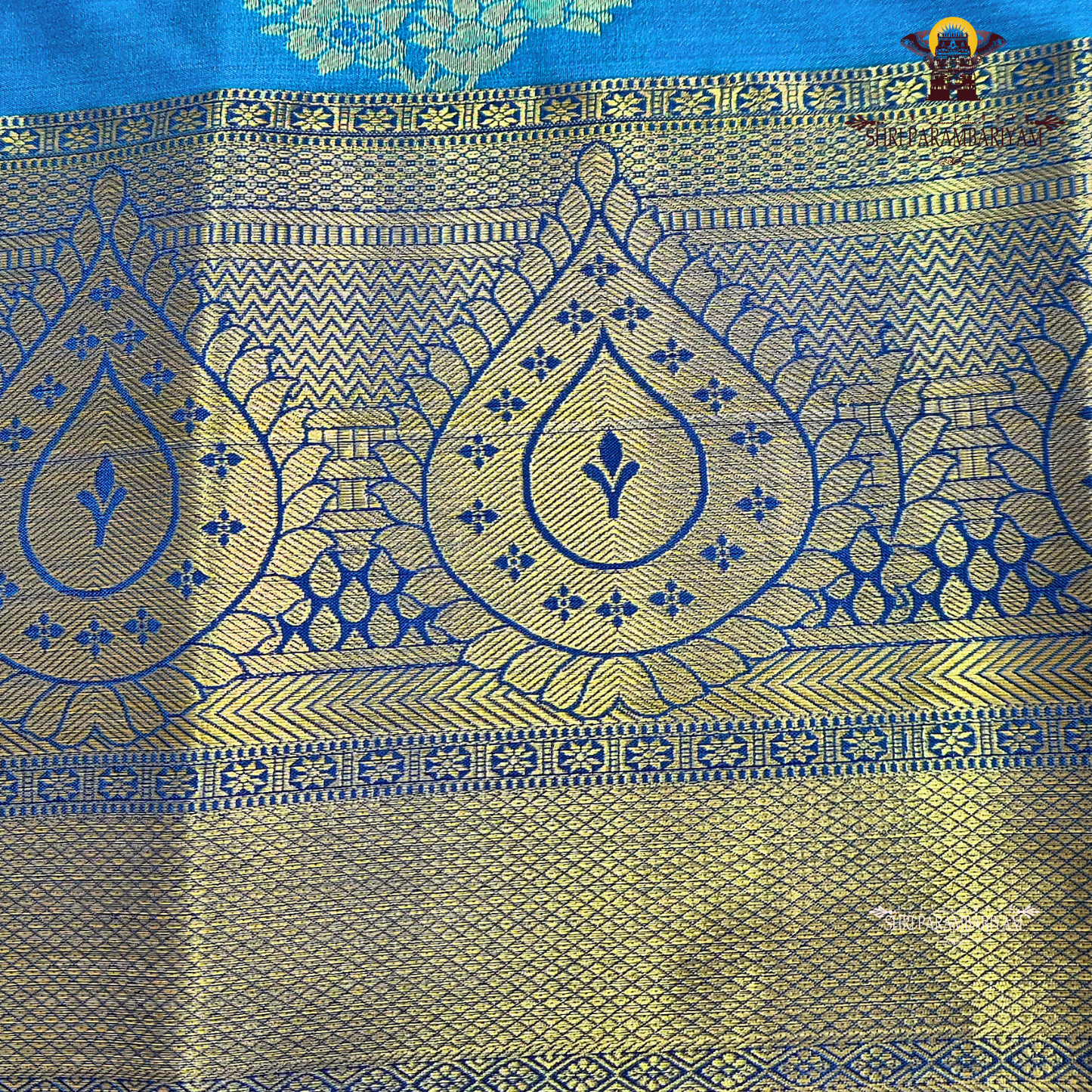 Bright peacock blue Saree