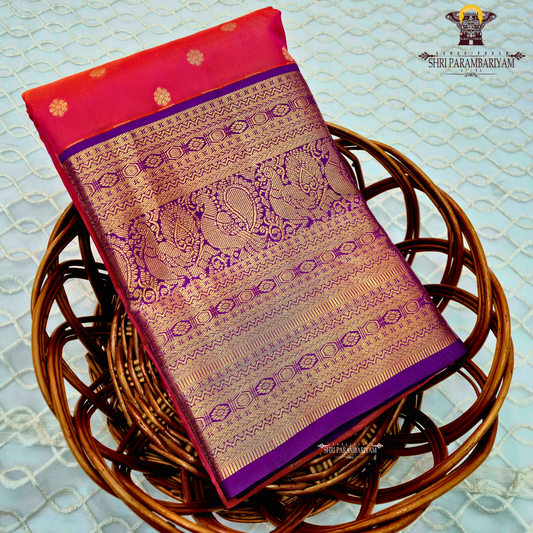 Bright pinkish-red (rani pink) Saree