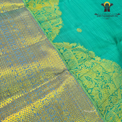 Elegant teal green (peacock green tone) body with a contrasting Saree