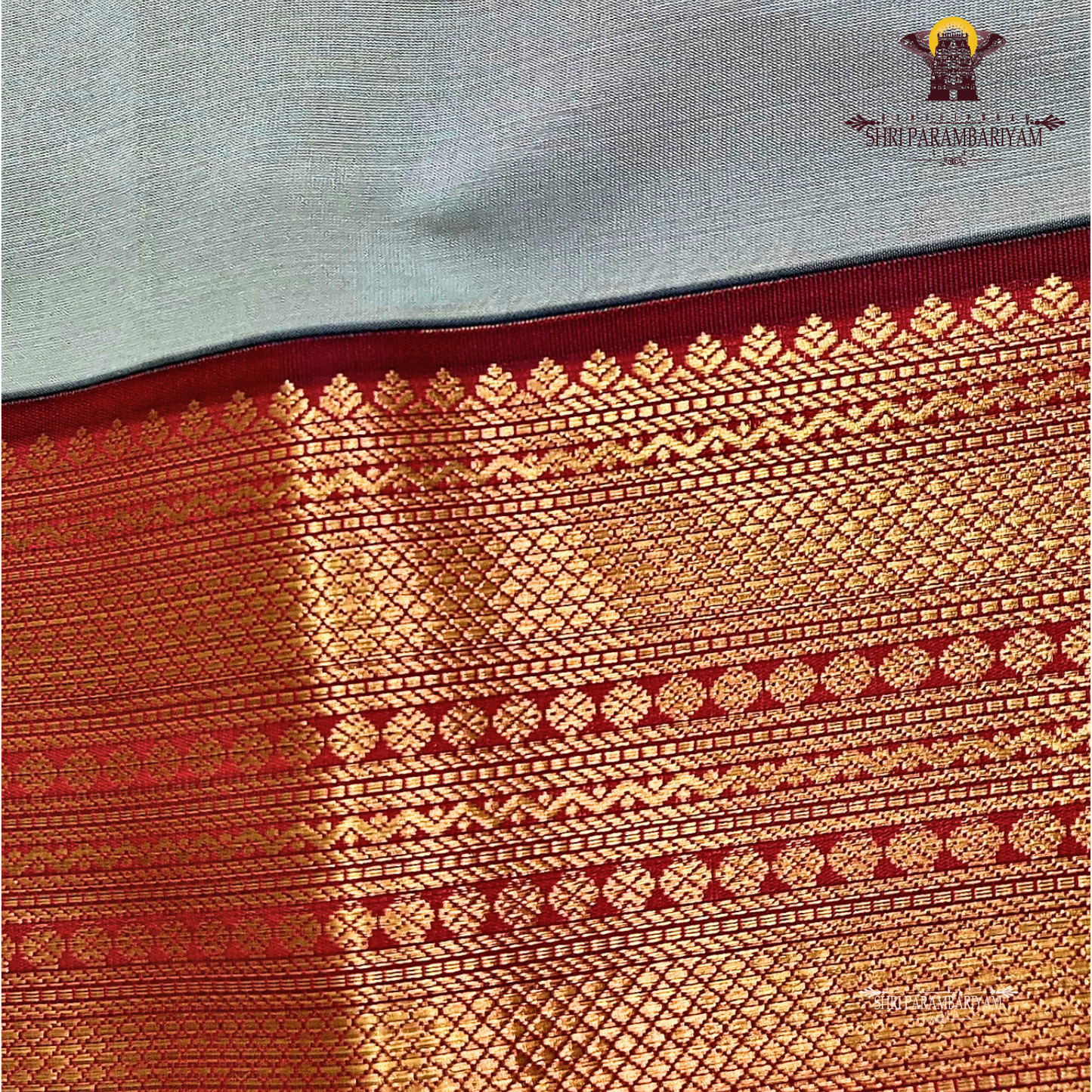 Soft Sage Green / Greyish Olive Green Saree