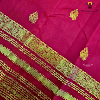 A classic Vermilion Red / Arakku Red with a radiant silk Saree