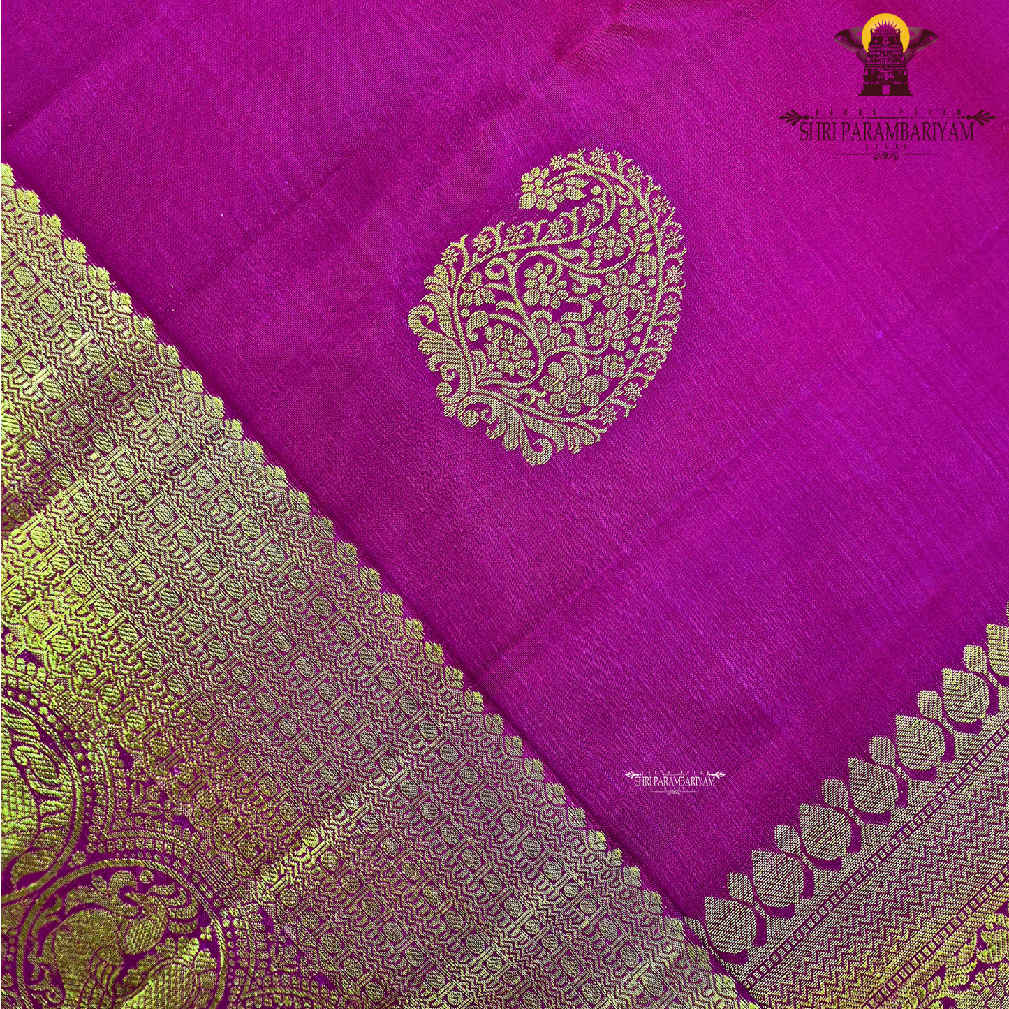 A deep rani pink (rich reddish-pink) Saree