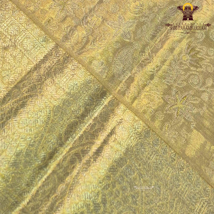 A luxurious antique golden hue that gives a radiant and regal Saree