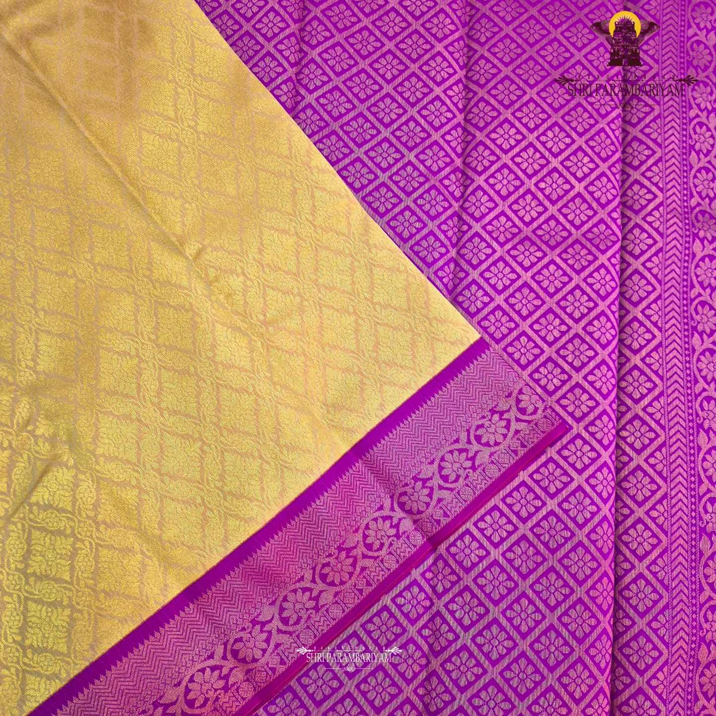 Warm copper brown / light coffee brown with golden undertone Saree