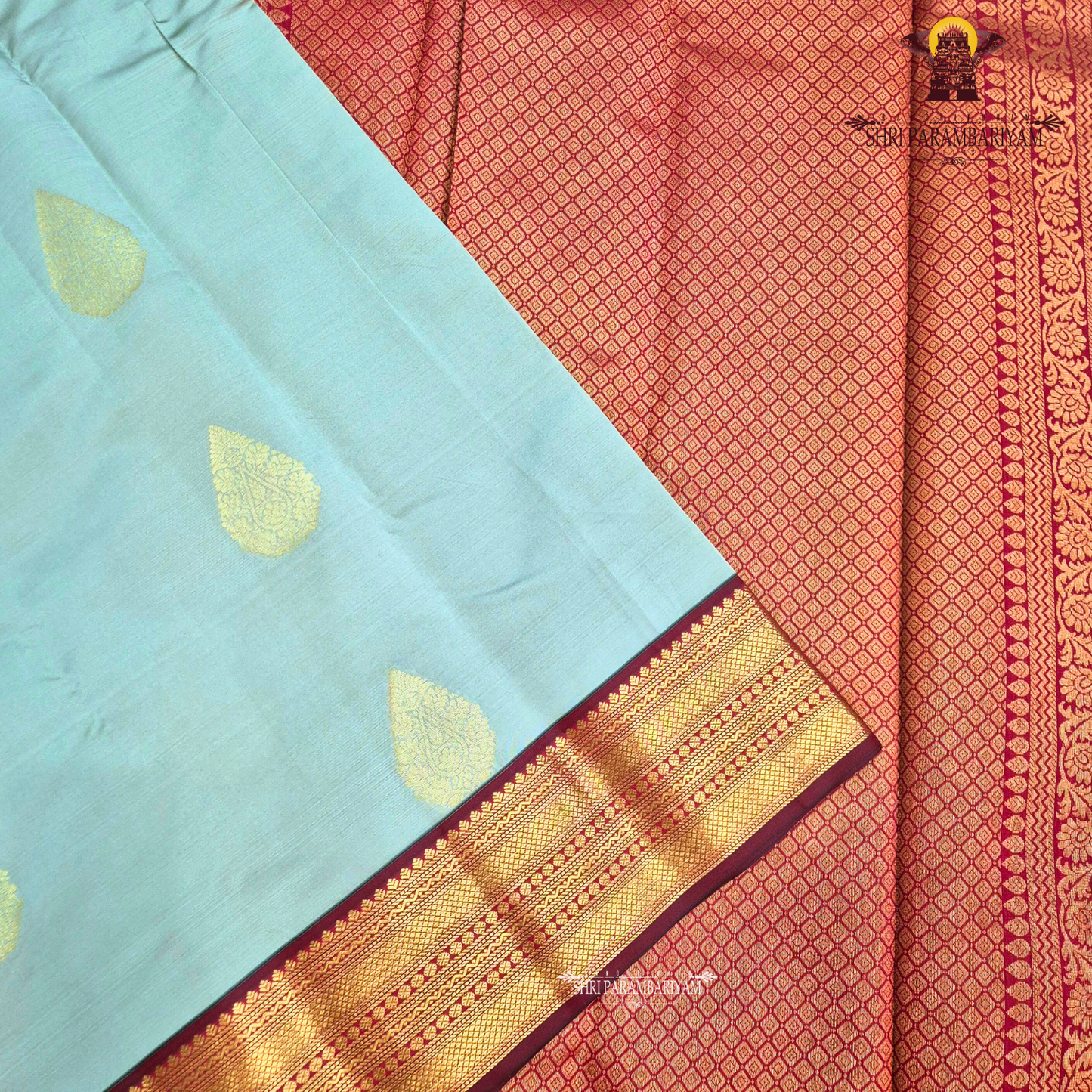 Soft Sage Green / Greyish Olive Green Saree